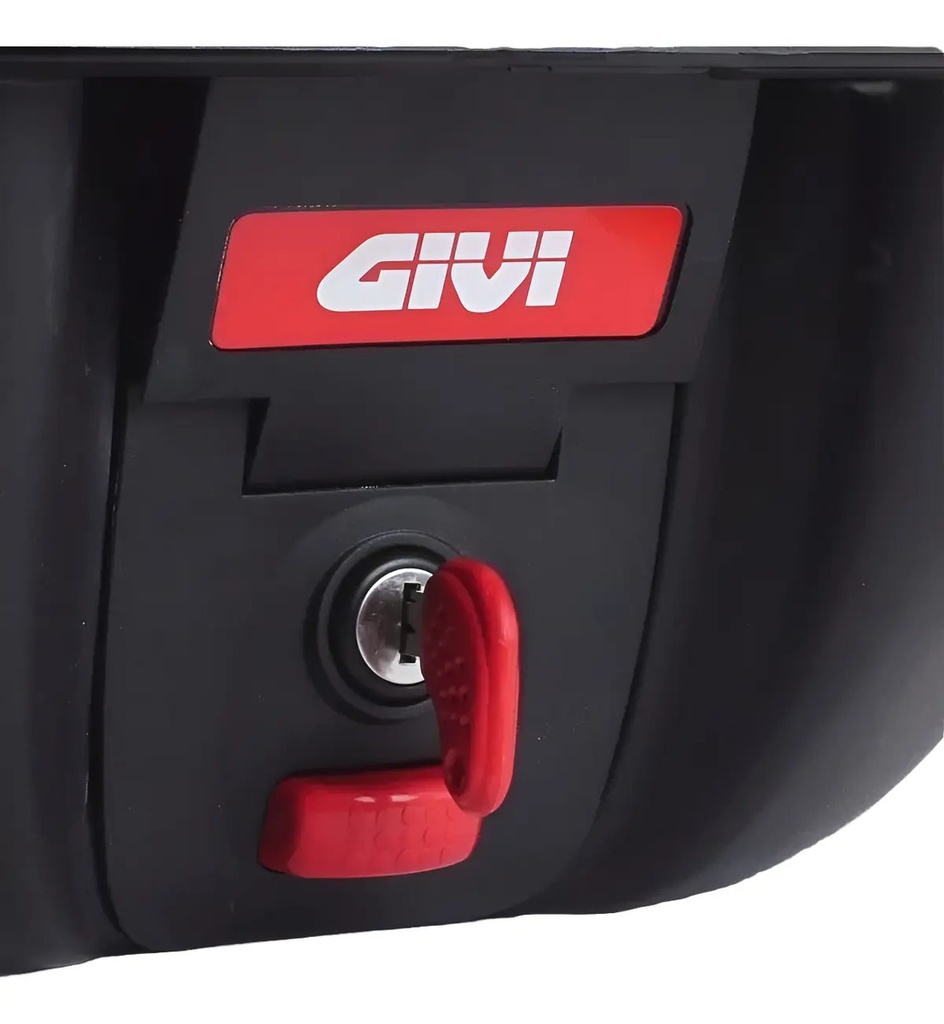 Baul Givi Moto Top Case E29n 29 Lts Reflectivo Monolock Rpm Negro/rojo
