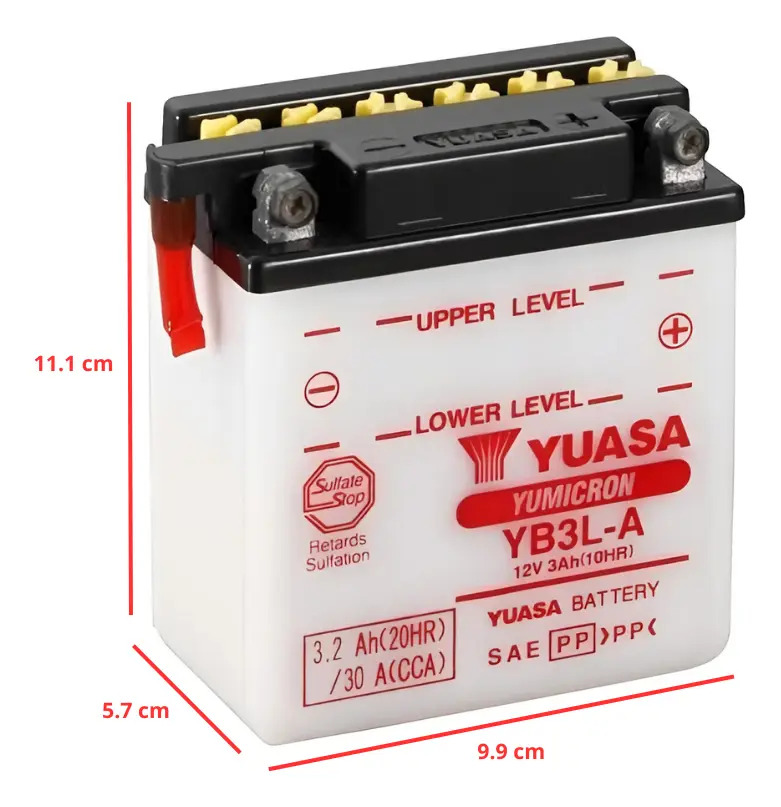 Batería Moto Yuasa Yb3l-a Honda Cb1 125 Rpm Negro Único