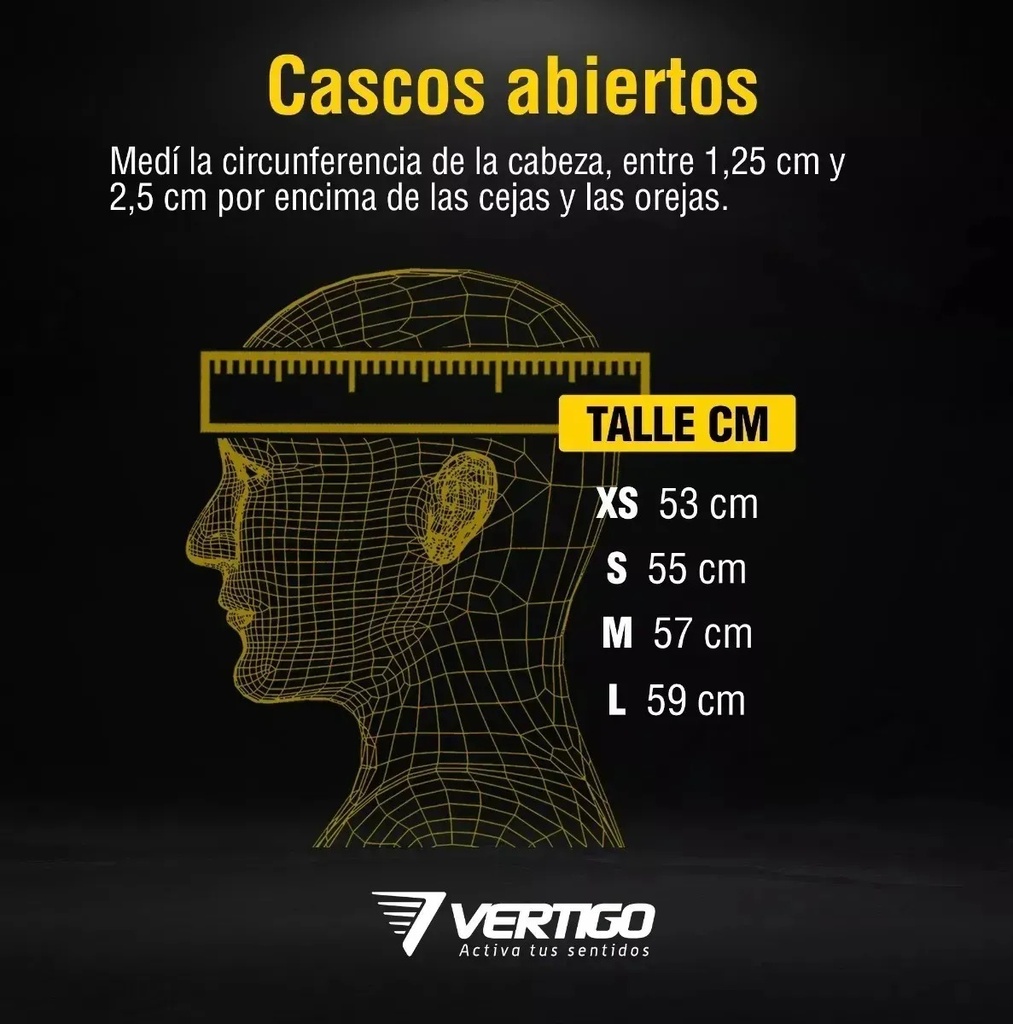 Casco Abierto Moto Vertigo V10 Fluid Rpm Negro Mate M
