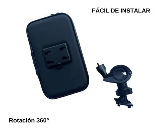 Porta Celular Gps Con Soporte Moto Bicicleta Impermeable Rpm Negro