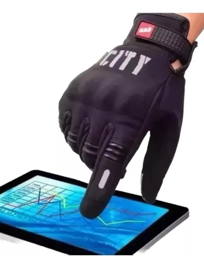 Guantes Moto Invierno Mad Motor Negro City Urbano Táctil Protector Nudillos L