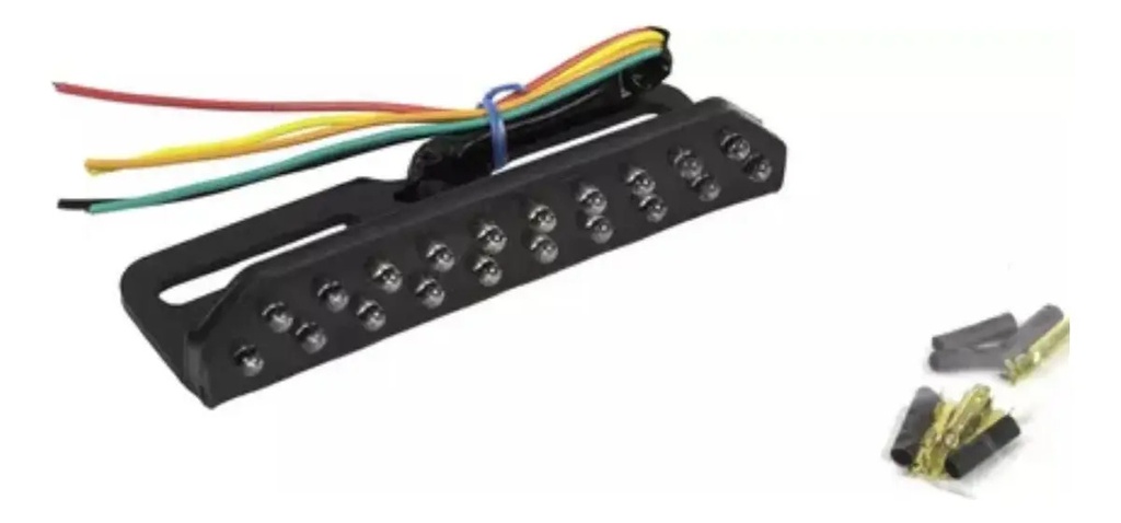 Porta Patente Rebatible Universal Con Luz Led Moto Rpm Negro