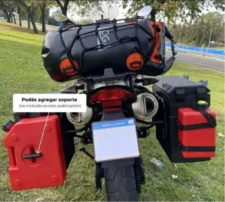 Bidon Tacho Chato   5 Litros Con Soporte Moto  Auxiliar 