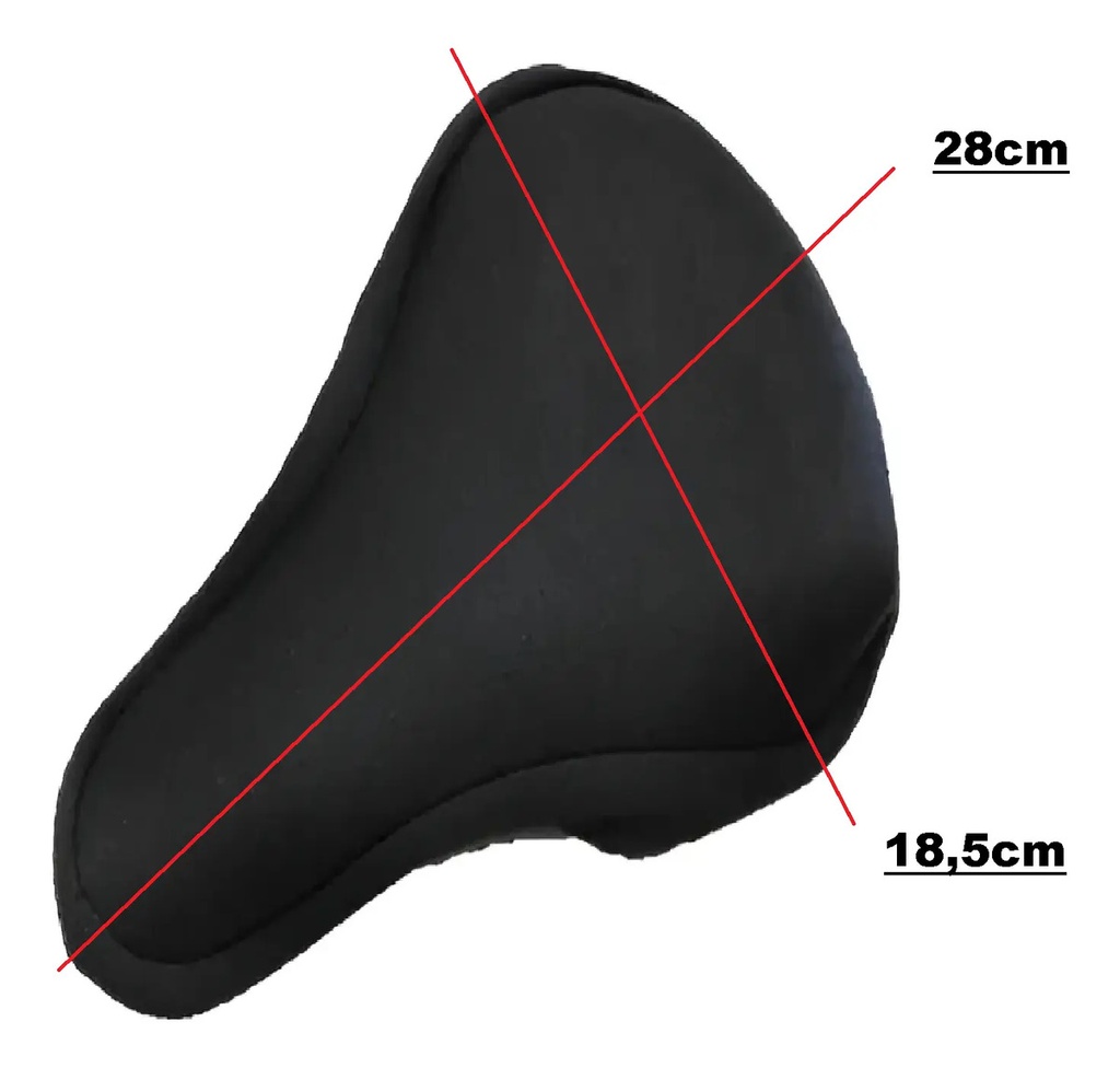 Funda Cubre Asiento Bicicleta Gel Lisa Mediana Negro