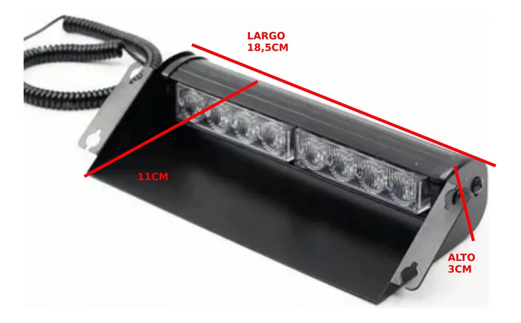 Baliza Flash Estroboscópica Led Roja Azul Policia  Bombero