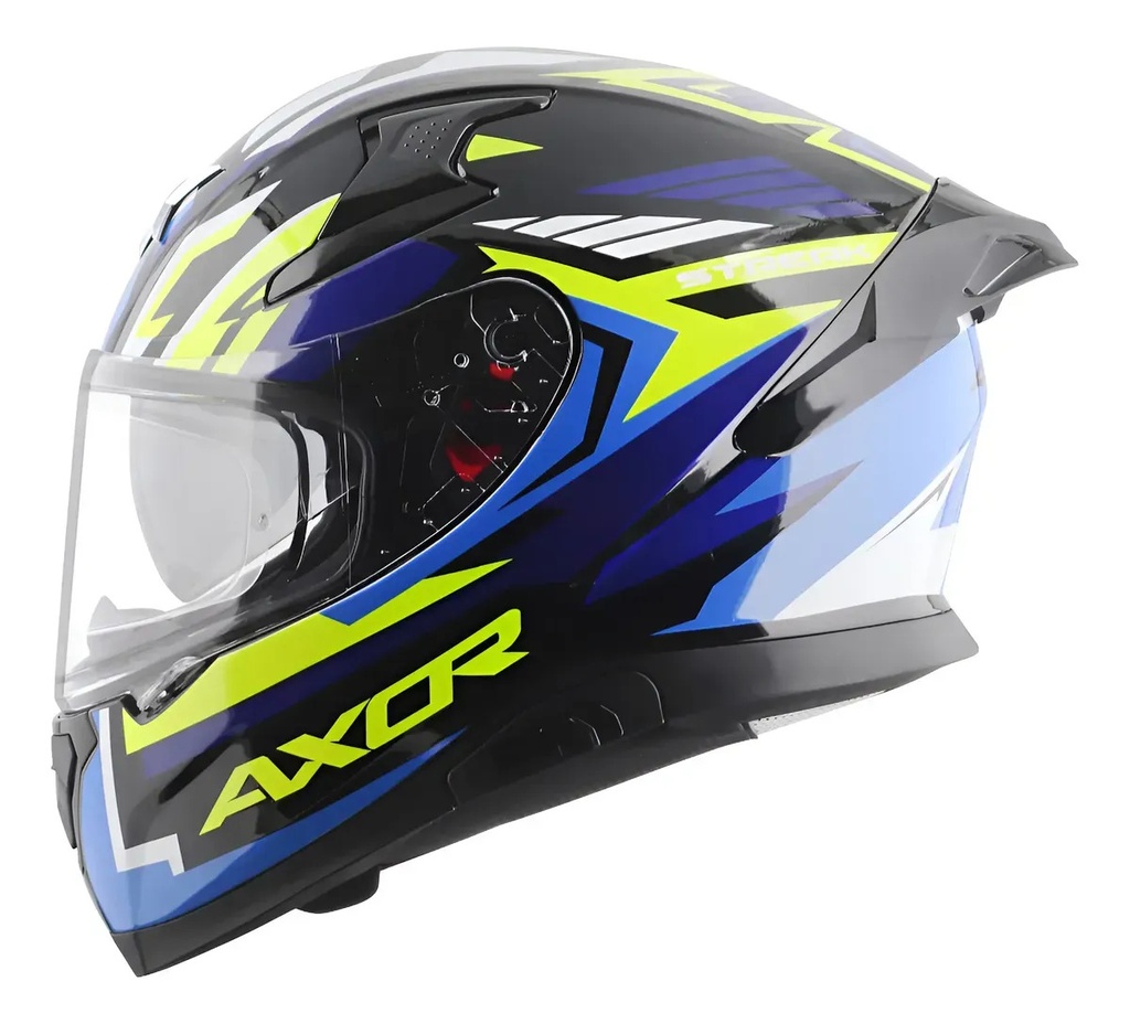 Casco Moto Integral Axor Apex Doble Visor Rpm Negro/azul Streak Brillante M