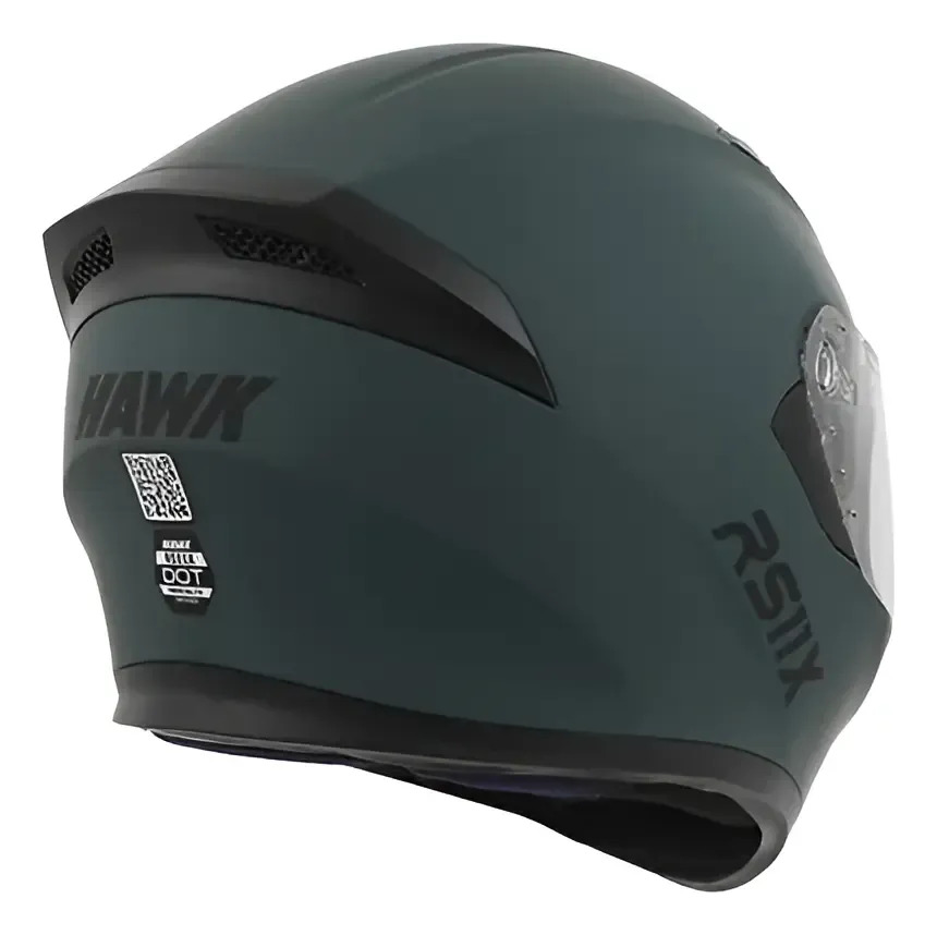 Casco Integral Moto Hawk Rs11x Doble Visor Rpm Verde Petroleo Solid Mate Xl