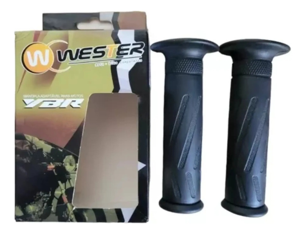 Puños Moto Yamaha Ybr 125 Wester Origen Brasil Negro