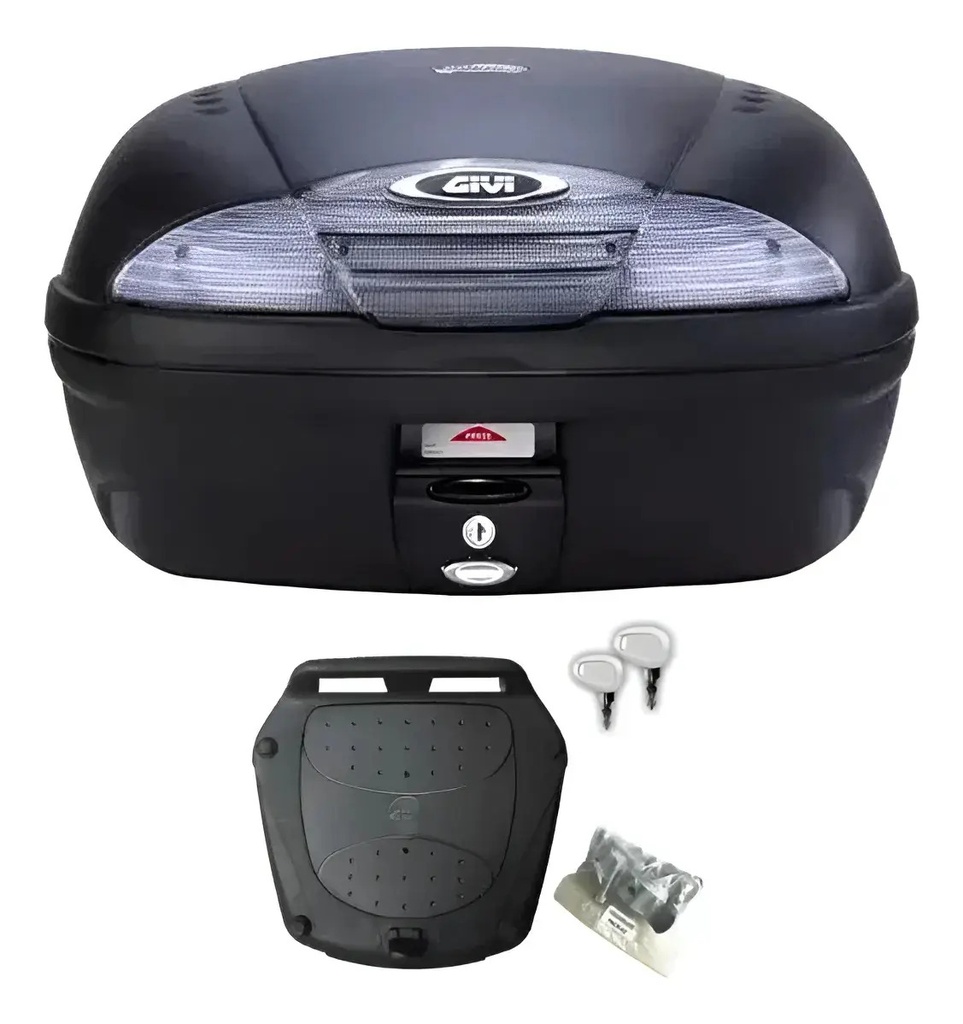 Baul Moto Givi E450nt Fume 45 Litros 2 Cascos Monolock Rpm Negro/fumé
