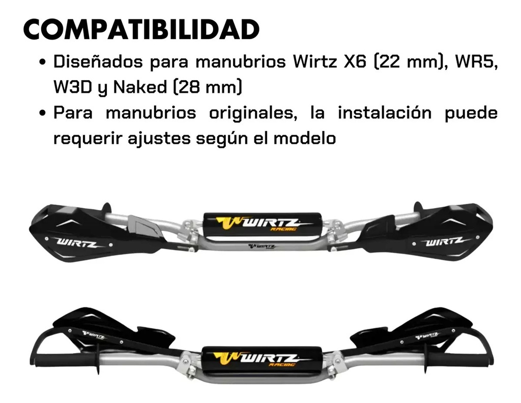 Cubre Manos Shock Metal Alma Aluminio Wirtz Azul Y Negro Rpm Izquierdo/derecho