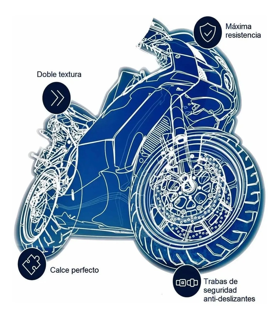 Funda Cubre Moto Laffitte  Protection Afelpado/traba M Rpm  Azul