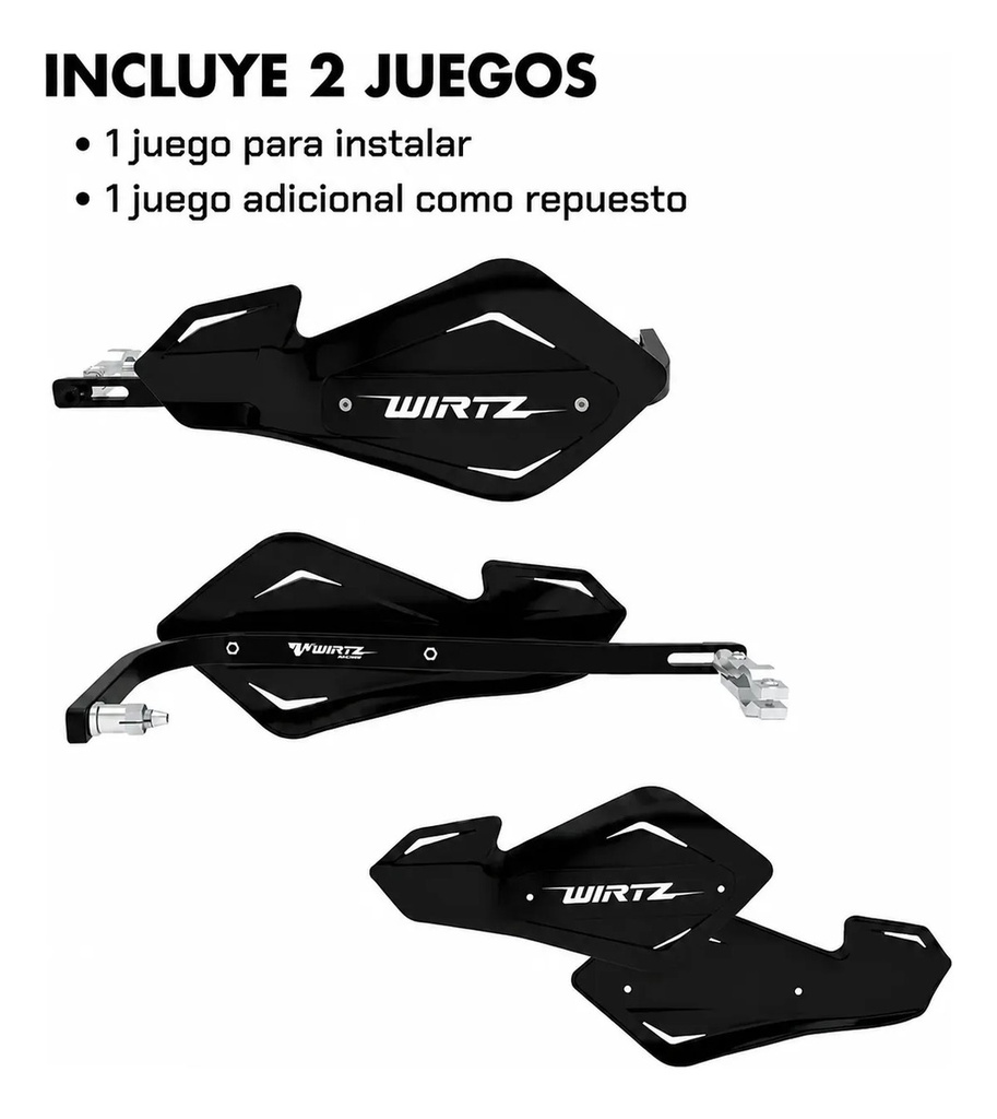 Cubre Manos Alma Aluminio Intercambiable Negro Premiun Wirtz Negro/negro Izquierdo/derecho