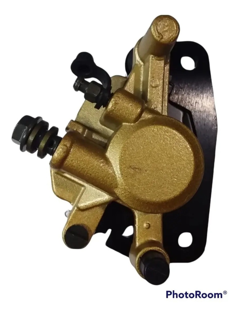 Caliper Freno Delantero Yamaha New Crypton Pastillas Negro  Dorado