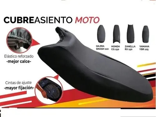 Funda Asiento C/ Elastico Facil Colocacion Suzuki Ax 100 Negro