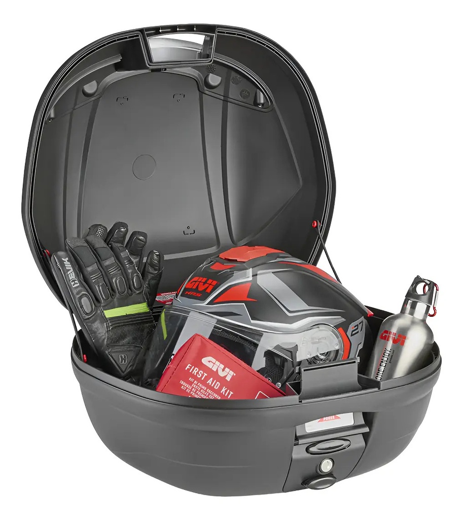 Baul Trasero Moto Givi E340n Vision Monolock 34 Litros Rpm Negro/rojo