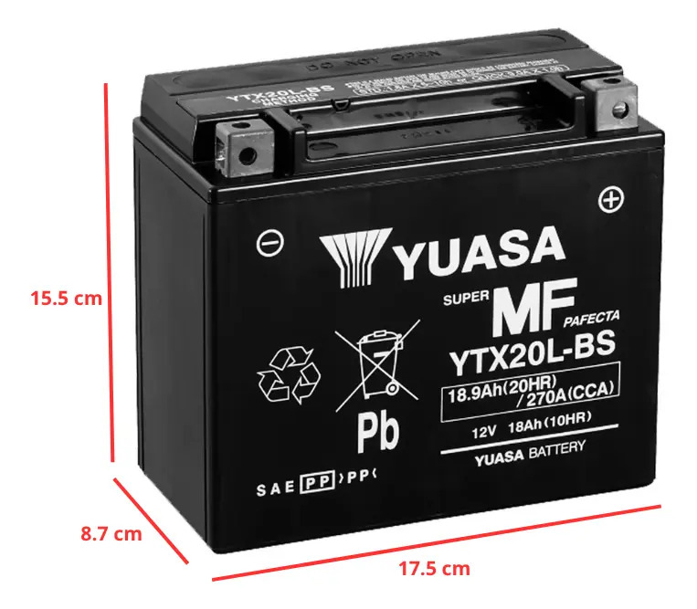 Batería Moto Yuasa Ytx20l-bs Ytx20lbs Gel Rpm
