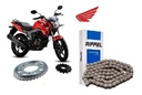 Transmision Riffel Honda Invicta Cb 150 Piñon Corona Cadena Gris