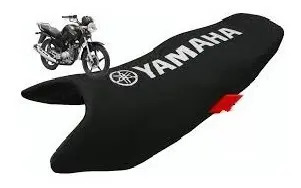 Funda Asiento Yamaha New Crypton Estampada Avs Con  Elastico Negro