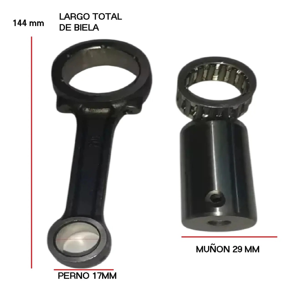 Biela Completa  Bajaj Pulsar 200 180 Perno  17mm Muñon 30mm