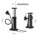 Inflador De Pie Qkl Con Accesorios Bicicleta Auto  Negro