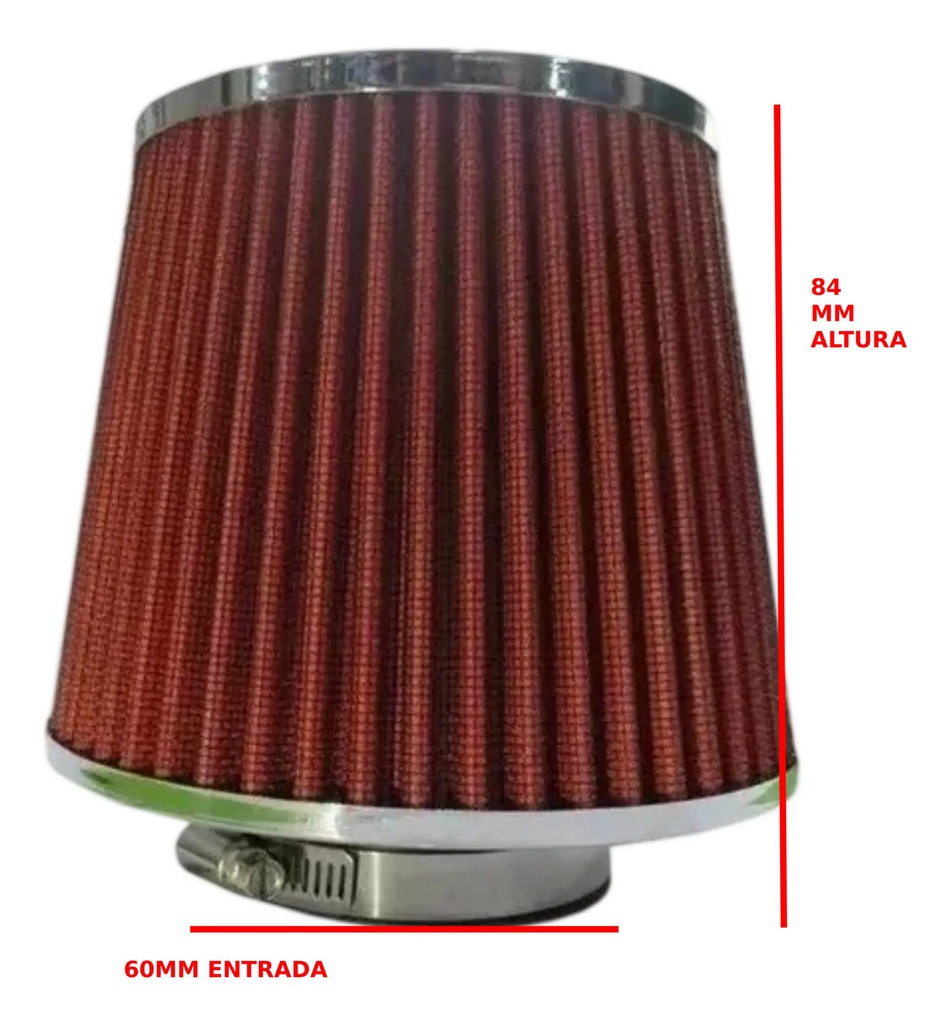 Filtro Competicion De Aire Conico 60mm  Universal