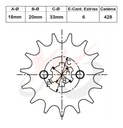 Kit Transmision Sapucai 150 38 Z15 Para Bujes Y  Seeger Rpm  Gris