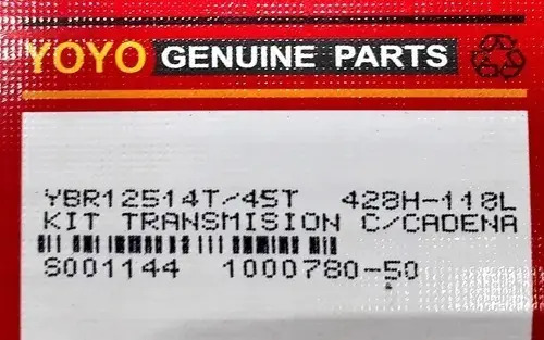 Kit De Transmision Yamaha Ybr 125 14/45 428-118 Rpm Negro