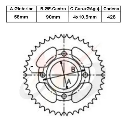 Corona Transmision  Sapucai 150 Z35 Para Bujes Y  Seeger Plateado