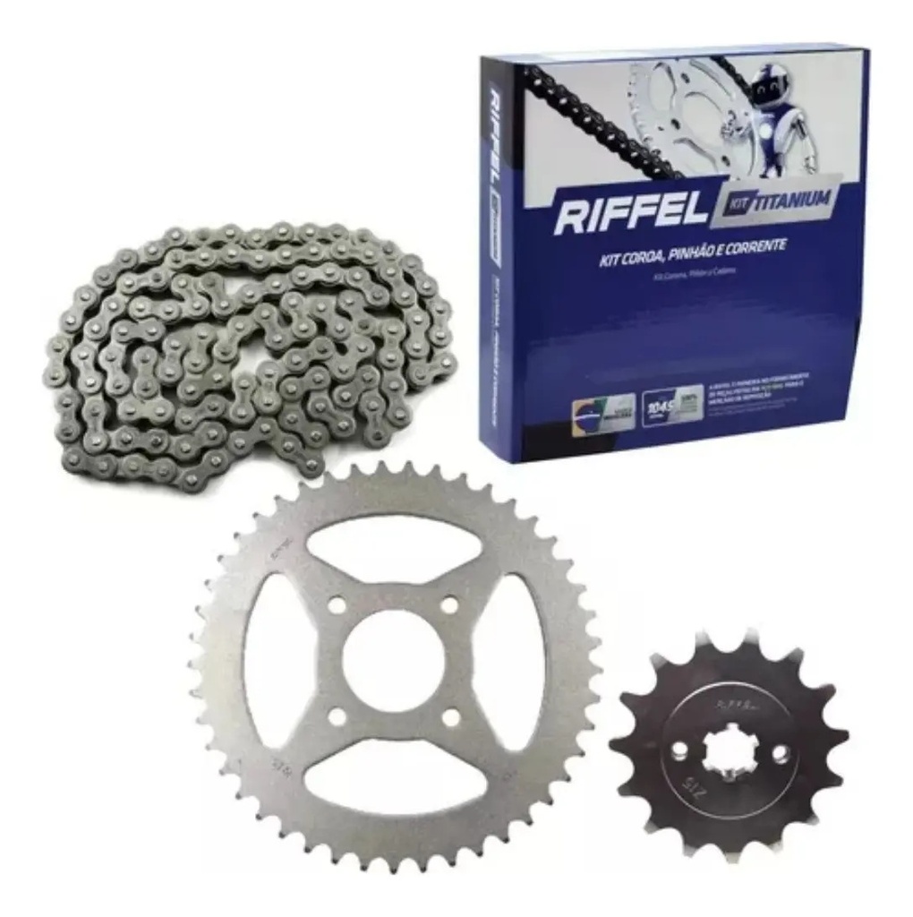 Transmision Riffel Ktm Duke 200 Pìñon Corona Cadena 45-14 Gris