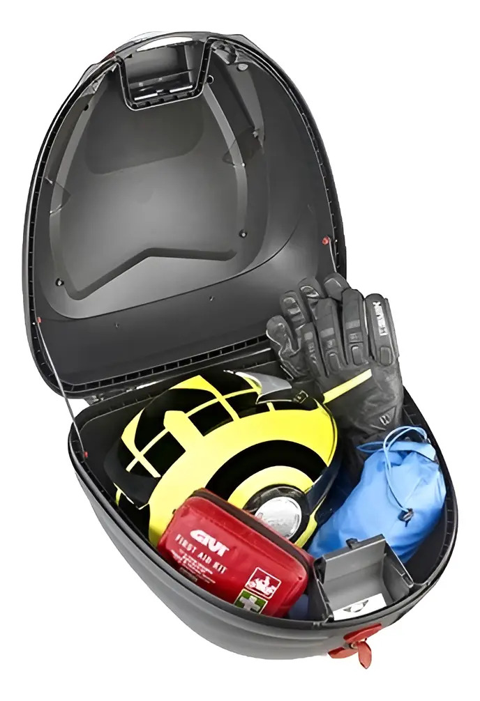 Baul Trasero Moto Givi B330nt 33 Lts Monolock 1 Casco Rpm Negro/gris
