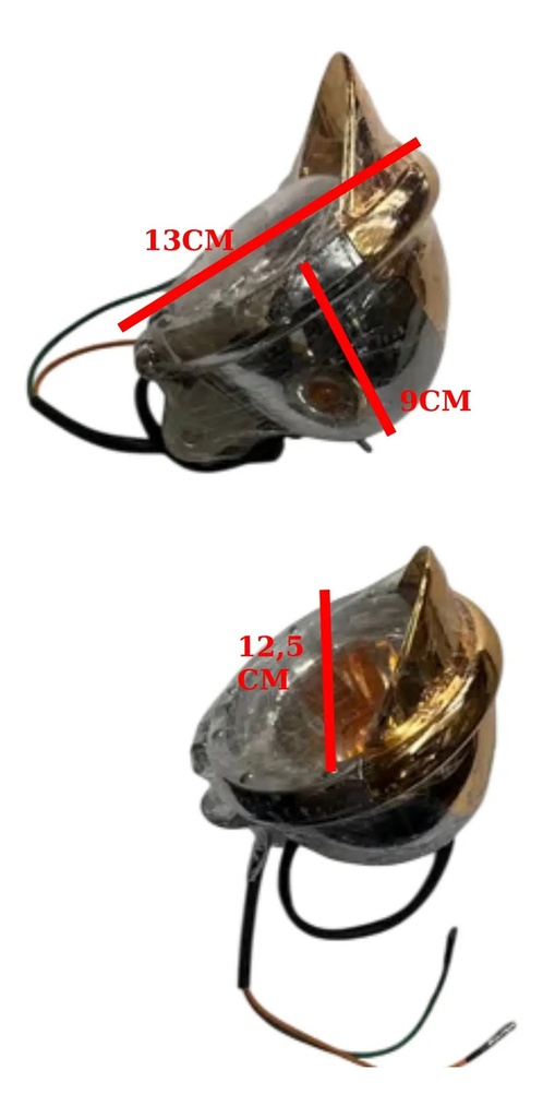 Juego  Faros Auxiliar Ambar Delantera Custom 150 Cafe Racer Derecho