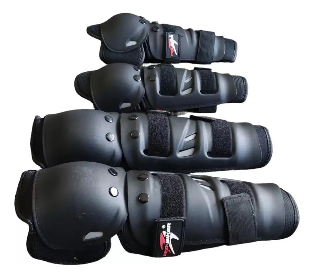 Set Rodilleras Y Coderas Pro Biker Hxp01 Enduro Motocros Rpm Negro Único