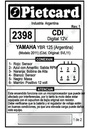 Cdi Pietcard 2398 Ybr 125 Nacional A Bateria Rpm 764