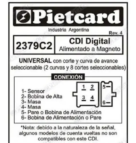 Cdi Programable Digital 2379c2 Pietcard Magneto. Con Corte 