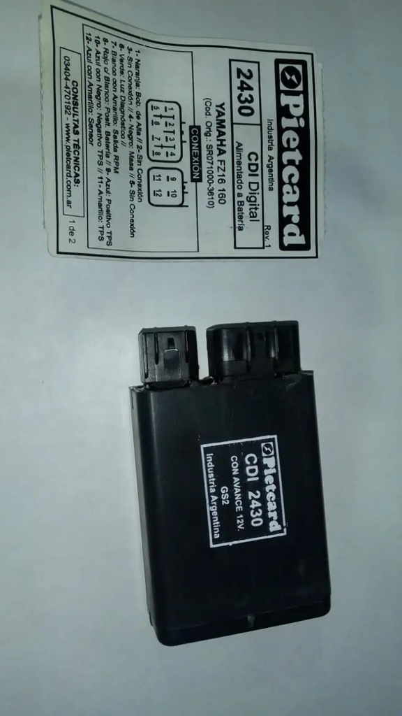 Pietcard Cdi  Potenciado 2430 Yamaha Fz 16 Hasta 2011