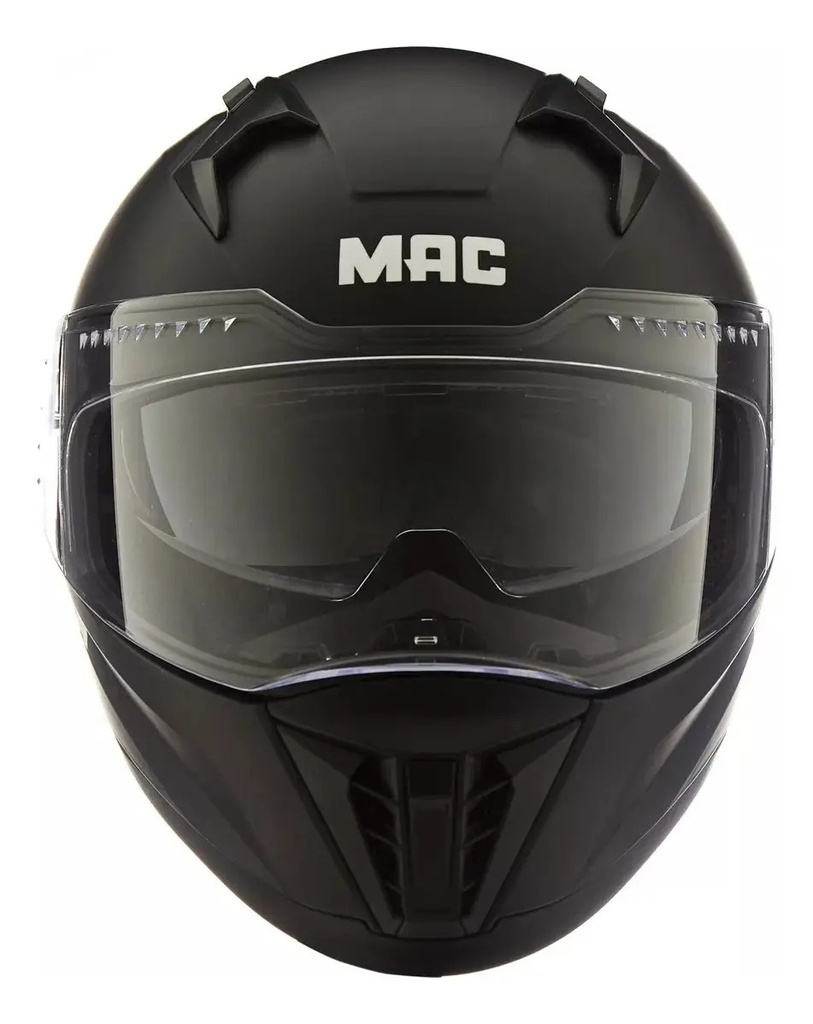Casco Moto Integral Mac 069 Force Solid Doble Visor Rpm Negro Force Mate M