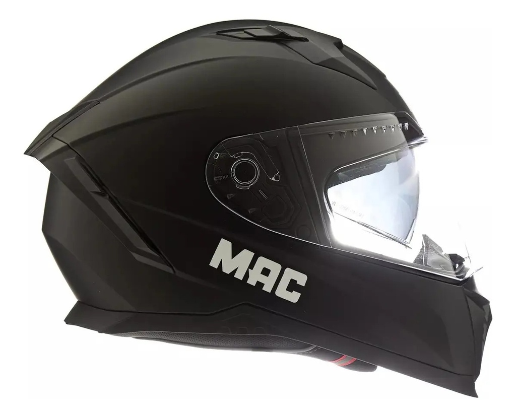 Casco Moto Integral Mac 069 Force Solid Doble Visor Rpm Negro Force Mate M