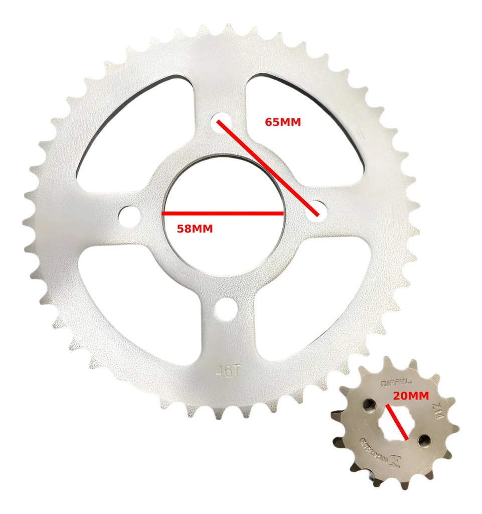 Kit Transmision Rouser Ns 160 Freno A Disco C/ Cadena Riffel Gris