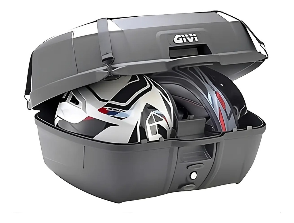 Baul Trasero 2 Cascos Moto B45+ Givi Con Red Rpm Negro
