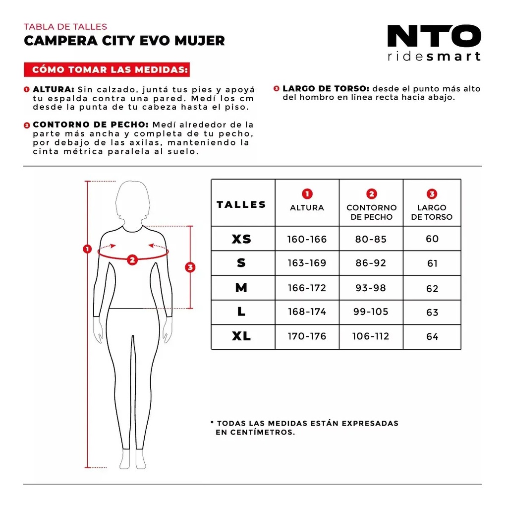 Campera Moto Mujer Nto City Evo Cordura Con Protecciones Rpm Negro City Evo S