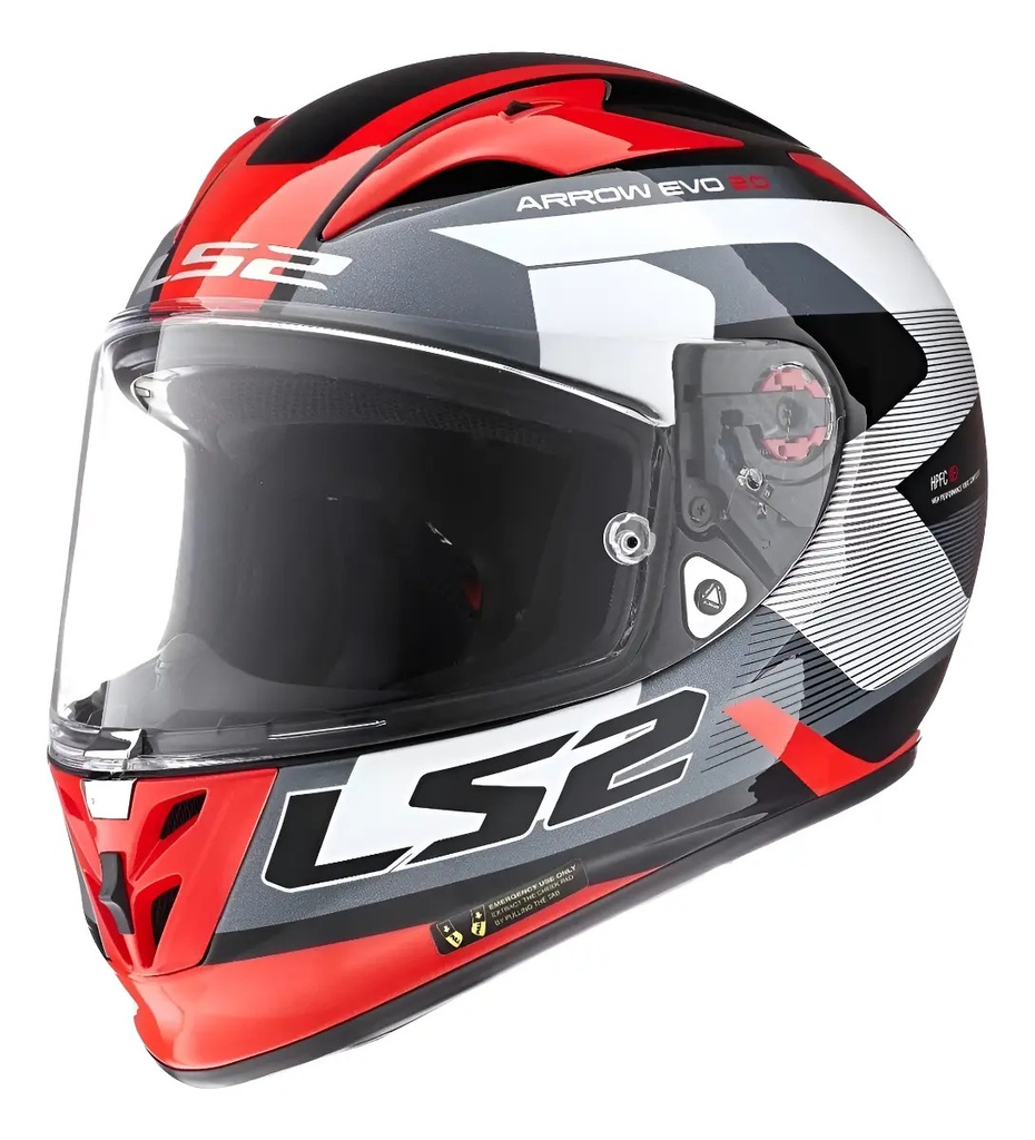 Casco Moto Integral Competición Ls2 323 Arrow Evo Rpm Rojo/blanco/negro Compete Brillante L