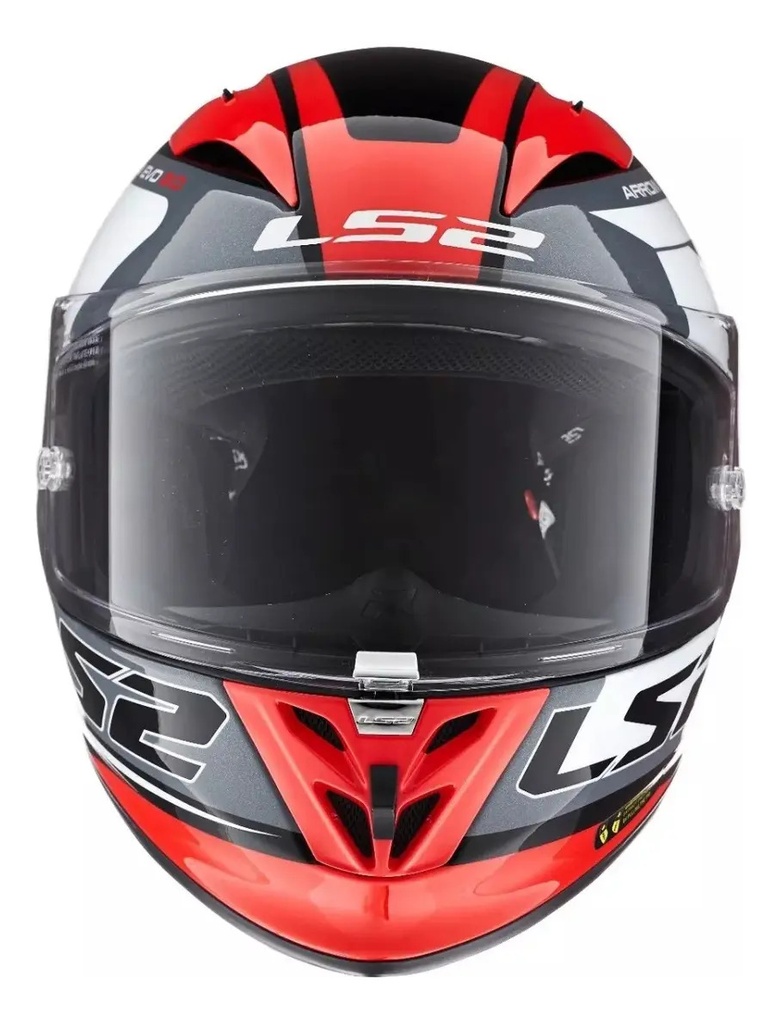 Casco Moto Integral Competición Ls2 323 Arrow Evo Rpm Rojo/blanco/negro Compete Brillante L