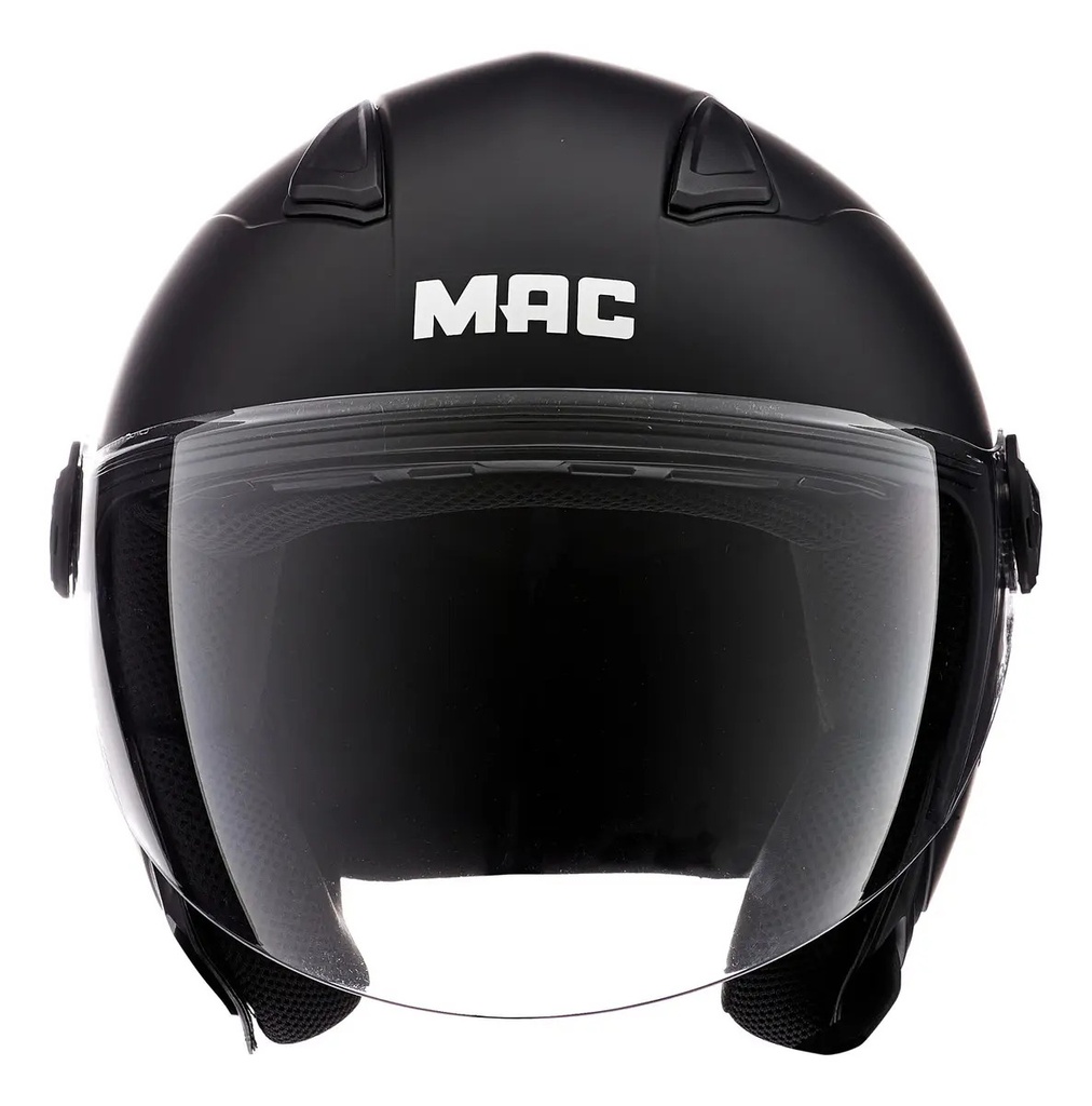 Casco Abierto Mac Beat Para Moto Urbano  Negro Mate Xl Liso