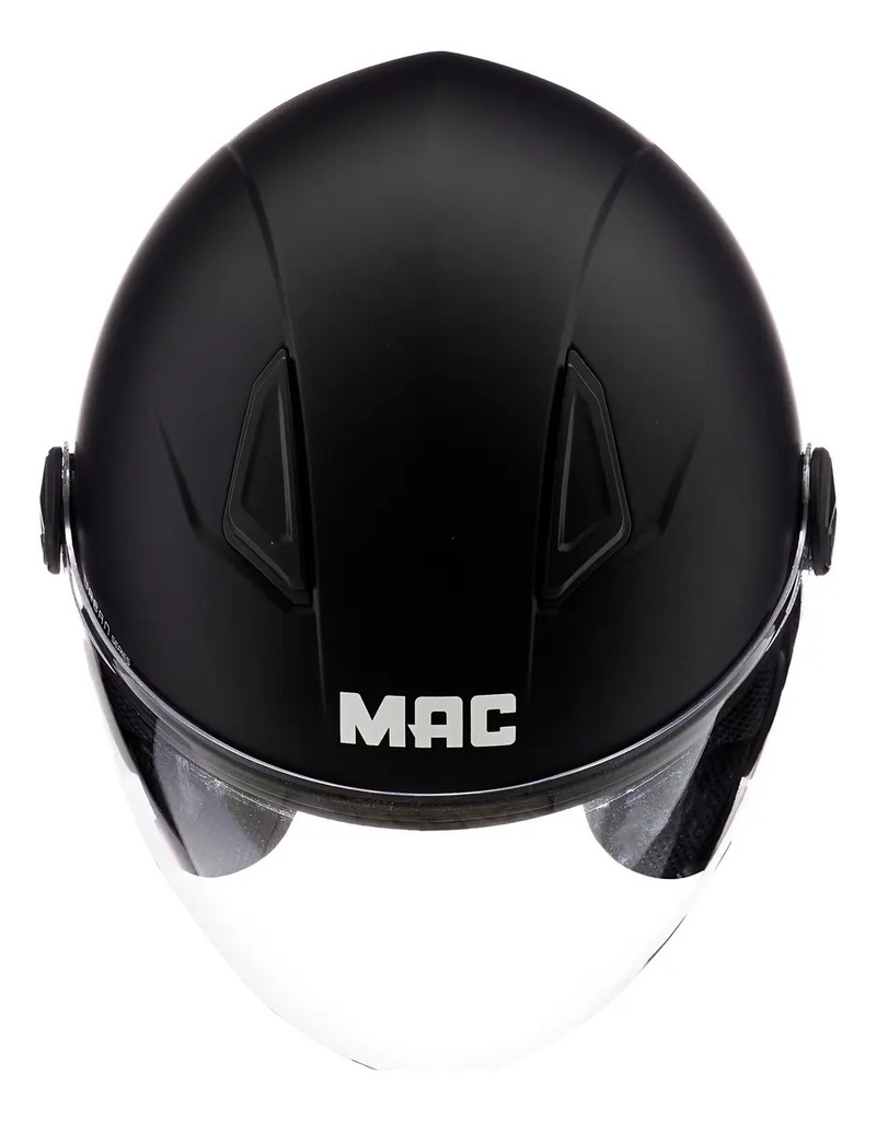 Casco Abierto Mac Beat Para Moto Urbano  Negro Mate Xl Liso