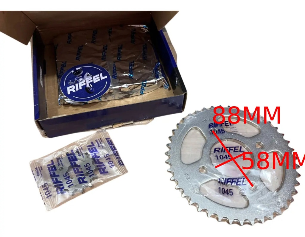 Transmision Riffel Hero Hunk 150 Piñon Corona Y Cadena Gris