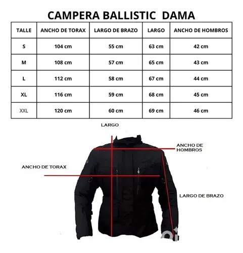 Campera Larga Moto Mujer Joe Rocket Ballistic 3.0 Rpm Negro Lisa L