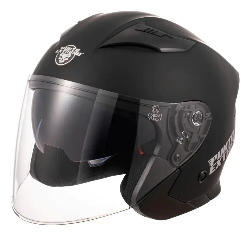 Casco Moto Abierto Doble Visor Xr200 Negro Mate Rpm