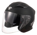 Casco Moto Abierto Doble Visor Xr200 Negro Mate Rpm
