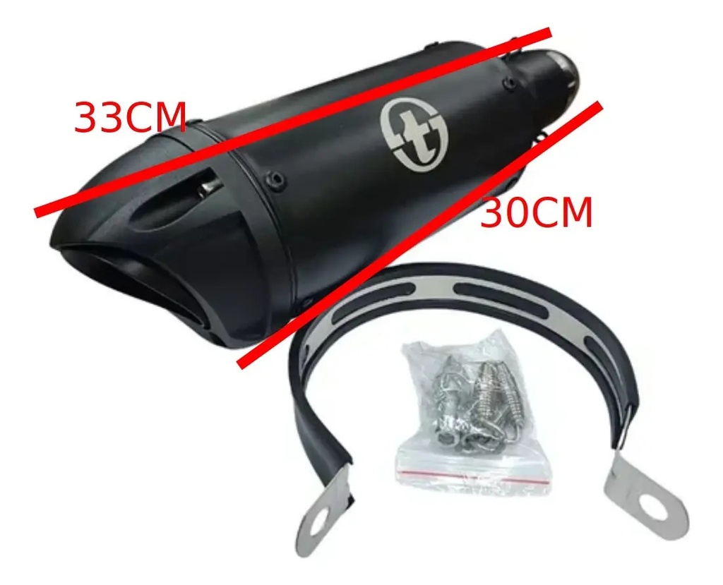 Silenciador De Moto Todo Negro Universal Rpm