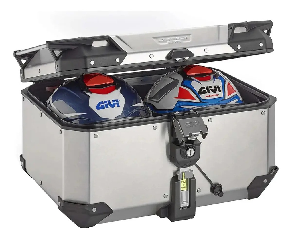 Baul Moto Givi Obke58a Trk Evo Outback 58l 2 Cascos Rpm Aluminio Gris